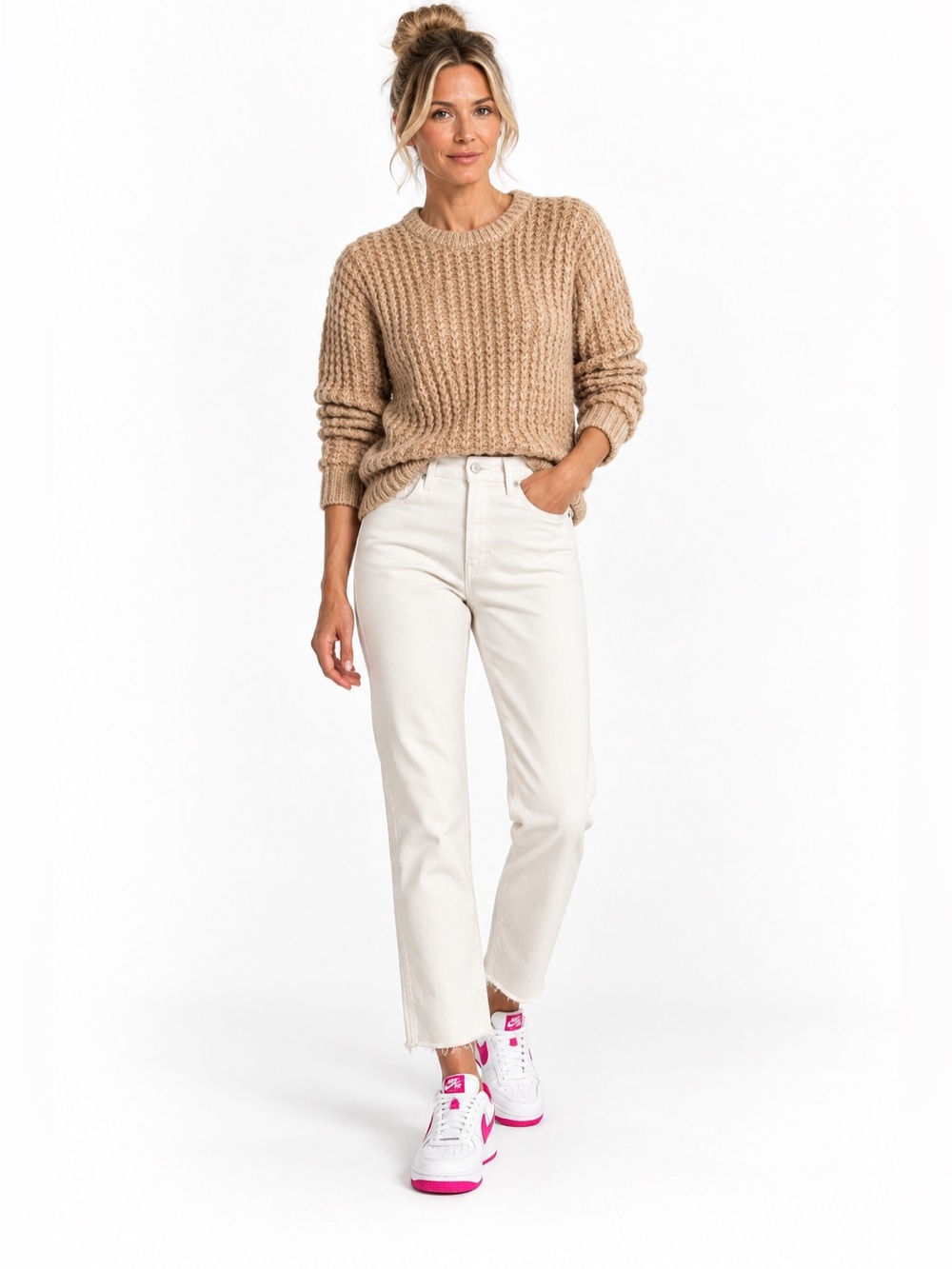 Maison Scotch Wild Rebellion Mohair Blend Beige/Tan Sweater Size 1 / Small